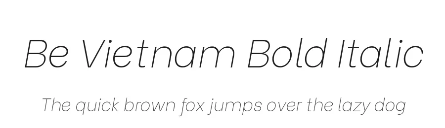 Be Vietnam Bold Italic by Gabriel Lam — Sans Font