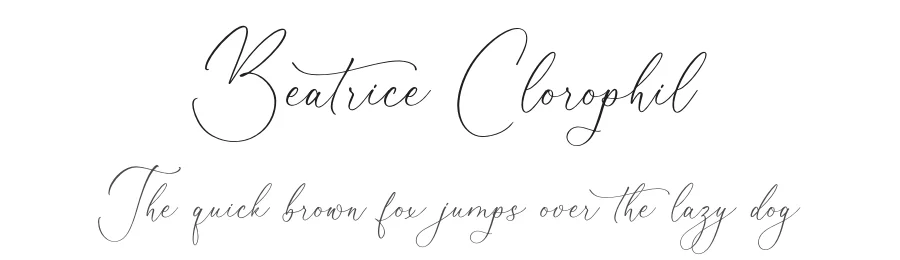 Beatrice Clorophil by Heru Utama Putra — Script Font