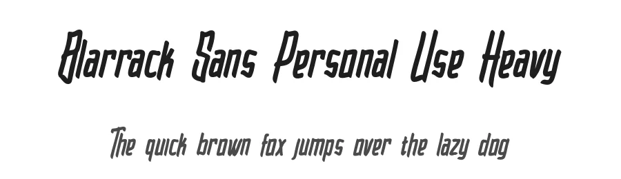 Blarrack Sans Personal Use Heavy by Tama Putra — Display Font