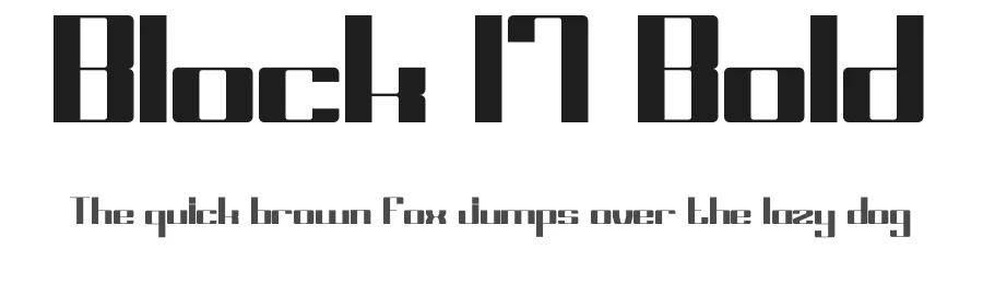Block 17 Bold by Abhishek Junghare — Display Font