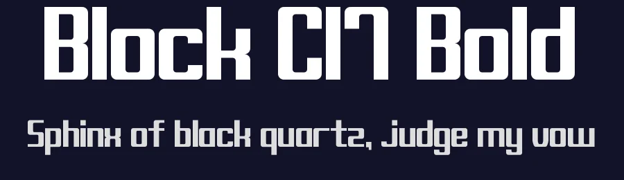 Block C17 Bold by OneSevenPointFive — Display Font — thumbnail 2