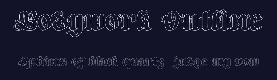 Bodywork Outline by Dharmas Studio — Display Font — thumbnail 2