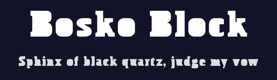 Bosko Block by Jonathan Hill — Display Font — thumbnail 2