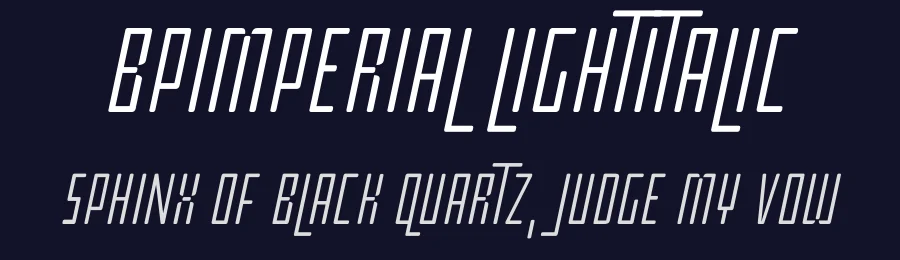 BPimperial LightItalic by George Triantafyllakos — Sans Font — thumbnail 2
