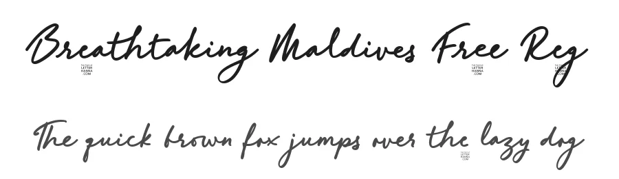 Breathtaking Maldives Free Reg by Rinaldo Hasibuan β Script Font