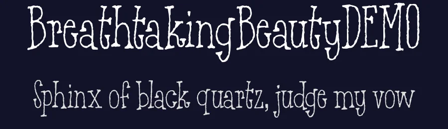 BreathtakingBeautyDEMO by Jakob Fischer / pizzadude.dk — Display Font — thumbnail 2