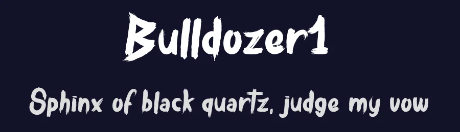 Bulldozer1 by dcoxy Medina Gregory — Display Font — thumbnail 2