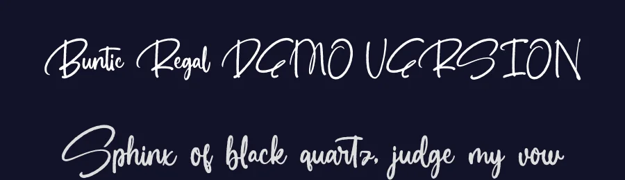 Buntic Regal DEMO VERSION by Heru Utama Putra — Script Font — thumbnail 2