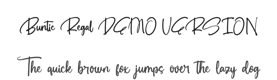 Buntic Regal DEMO VERSION by Heru Utama Putra — Script Font