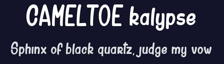 CAMELTOE kalypse by dcoxy Medina Gregory — Display Font — thumbnail 2