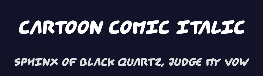 Cartoon Comic Italic by Joseph Dawson — Display Font — thumbnail 2