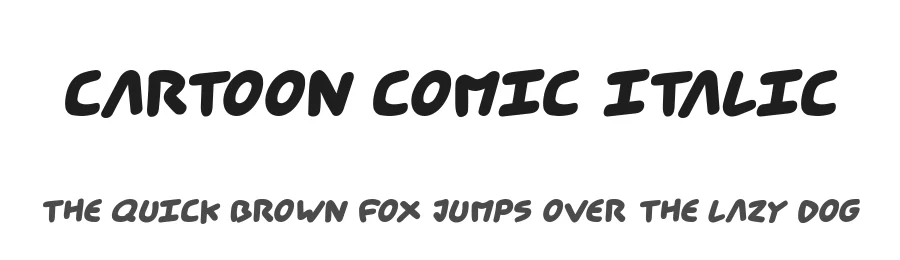Cartoon Comic Italic by Joseph Dawson — Display Font