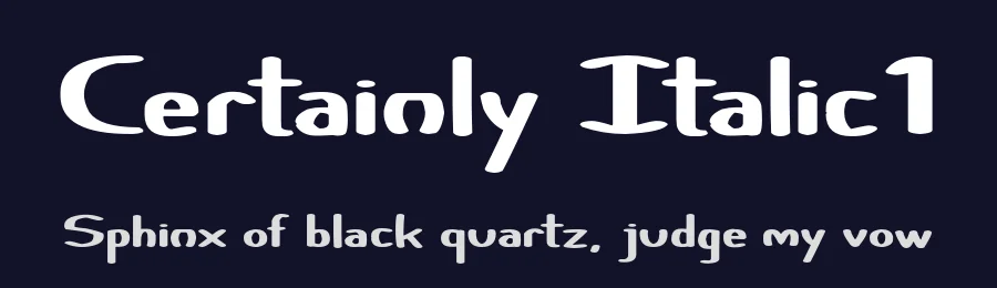 Certainly Italic1 by Joseph Dawson — Display Font — thumbnail 2