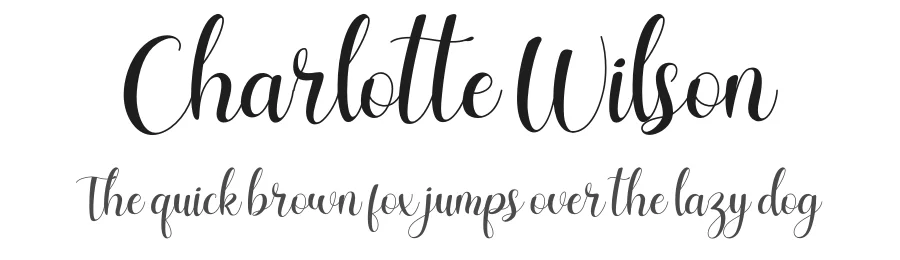 Charlotte Wilson by Heru Utama Putra — Script Font
