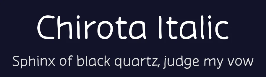 Chirota Italic by Situjuh Nazara — Display Font — thumbnail 2