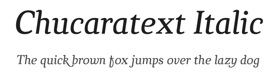 Chucaratext Italic by Juan Pablo De Gregorio Concha — Serif Font