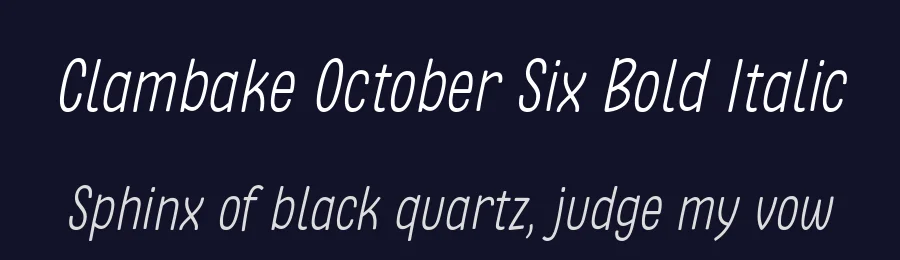 Clambake October Six Bold Italic by Situjuh Nazara — Display Font — thumbnail 2
