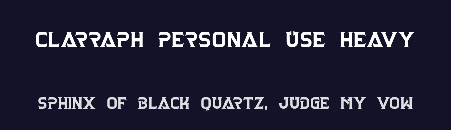 Clarraph Personal Use Heavy by Tama Putra — Display Font — thumbnail 2