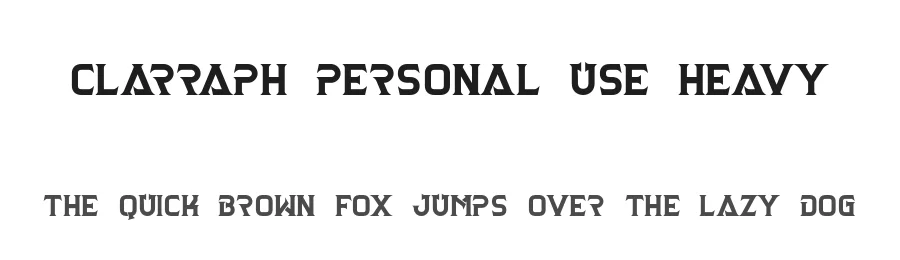 Clarraph Personal Use Heavy by Tama Putra — Display Font