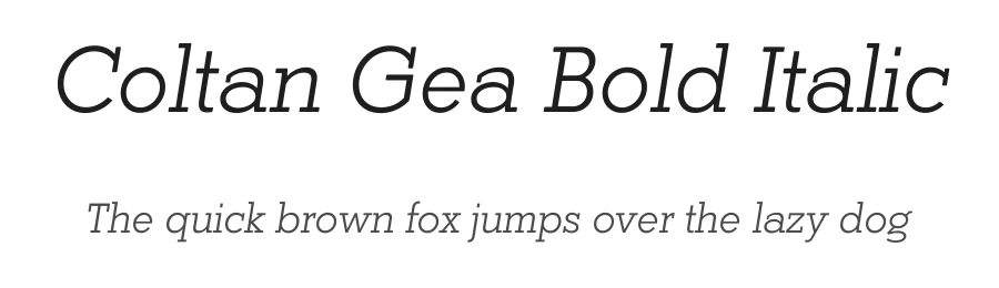 Coltan Gea Bold Italic by Fernando Haro — Display Font