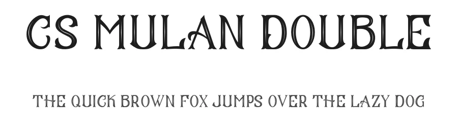 CS Mulan Double by Craft Supply Co. — Display Font