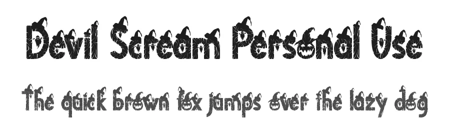 Devil Scream Personal Use by Yoga Letter 2021 (Isroni Yoga Prasetya) — Display Font