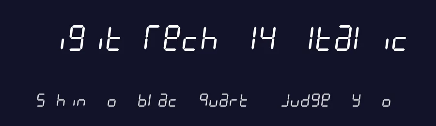 Digit Tech 14 Italic by GGBotNet — Display Font — thumbnail 2