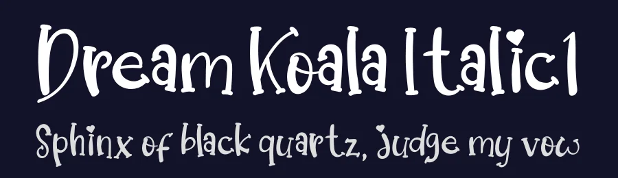 Dream Koala Italic1 by Heru Utama Putra — Display Font — thumbnail 2