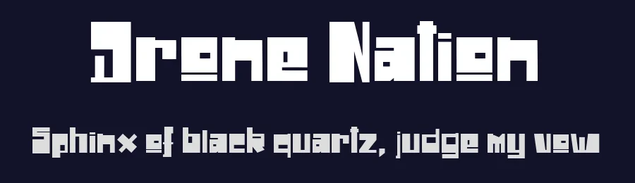 Drone Nation by dcoxy Medina Gregory — Display Font — thumbnail 2