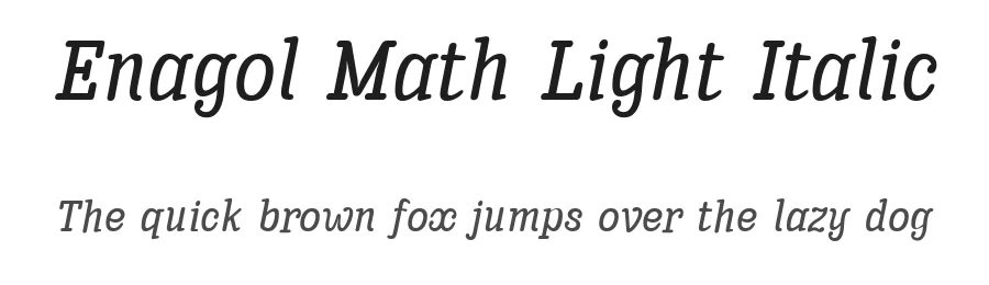 Enagol Math Light Italic by Fernando Haro — Serif Font