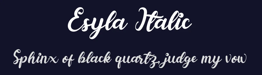 Esyla Italic by Heru Utama Putra — Script Font — thumbnail 2