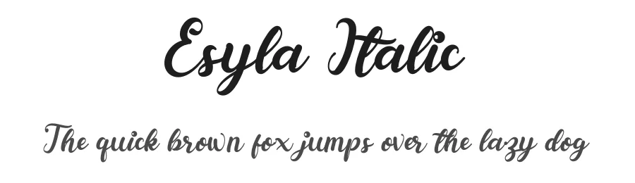 Esyla Italic by Heru Utama Putra — Script Font