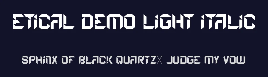 Etical Demo Light Italic by Nouval & Suci Anita — Display Font — thumbnail 2