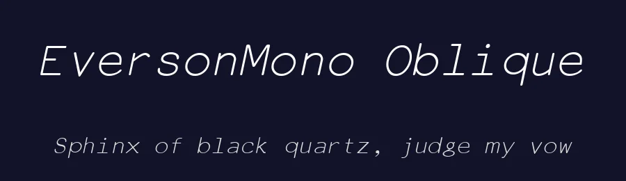 EversonMono Oblique by Michael Everson — Display Font — thumbnail 2