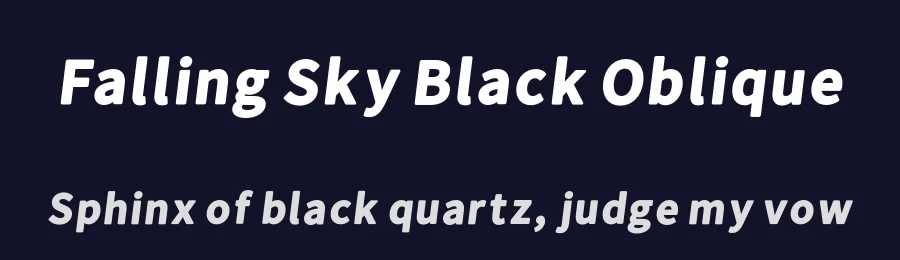 Falling Sky Black Oblique by Paul D. Hunt — Display Font — thumbnail 2