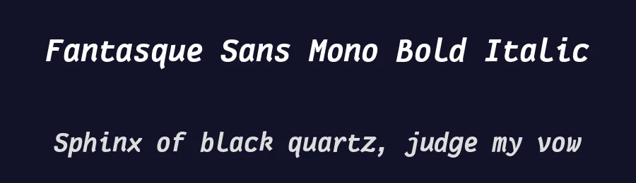 Fantasque Sans Mono Bold Italic by Jany Belluz — Display Font — thumbnail 2