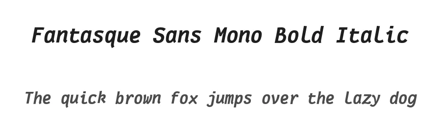 Fantasque Sans Mono Bold Italic by Jany Belluz — Display Font