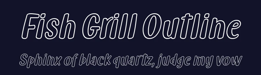 Fish Grill Outline by Situjuh Nazara — Display Font — thumbnail 2