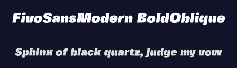 FivoSansModern BoldOblique by Alexander Slobzheninov — Sans Font — thumbnail 2