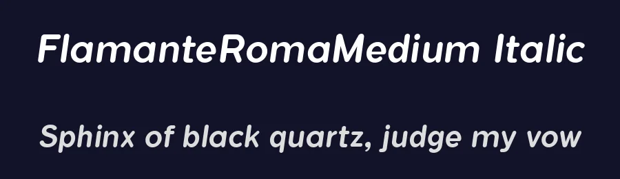 FlamanteRomaMedium Italic by Fernando Haro — Display Font — thumbnail 2
