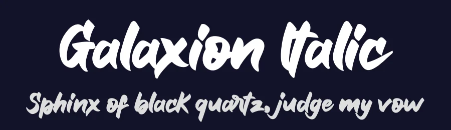 Galaxion Italic by Heru Utama Putra — Script Font — thumbnail 2
