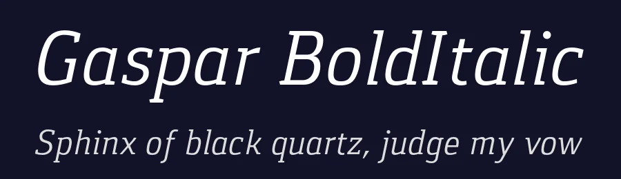 Gaspar BoldItalic by Carlos Alonso — Display Font — thumbnail 2