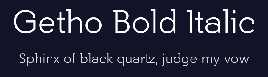 Getho Bold Italic by Fernando Haro — Display Font — thumbnail 2