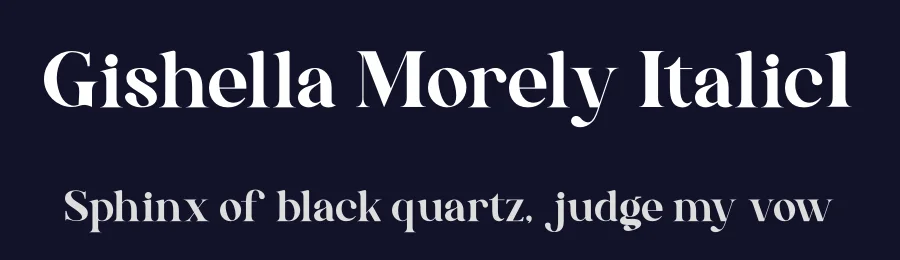 Gishella Morely Italic1 by Heru Utama Putra — Display Font — thumbnail 2