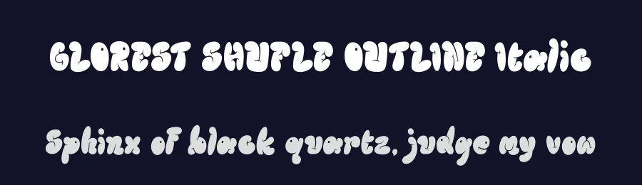 GLOREST SHUFLE OUTLINE Italic by Heru Utama Putra — Display Font — thumbnail 2