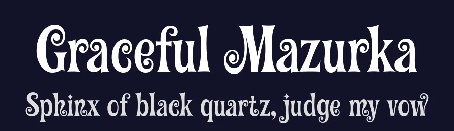 Graceful Mazurka by Gophmann Alexandra Leopoldovna — Display Font — thumbnail 2