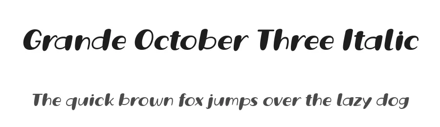 Grande October Three Italic by Situjuh Nazara — Display Font