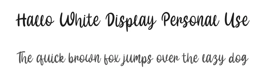 Hallo White Display Personal Use by Fadli Ramadhan Iskandar — Display Font