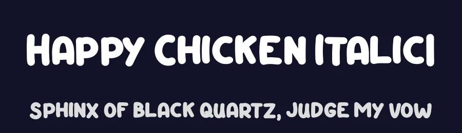 Happy Chicken Italic1 by Heru Utama Putra — Script Font — thumbnail 2