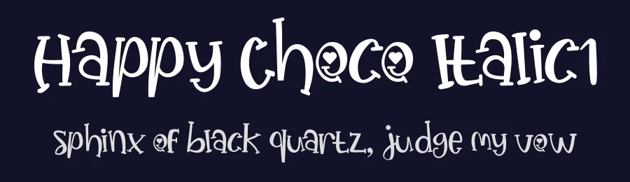 Happy Choco Italic1 by Heru Utama Putra — Display Font — thumbnail 2